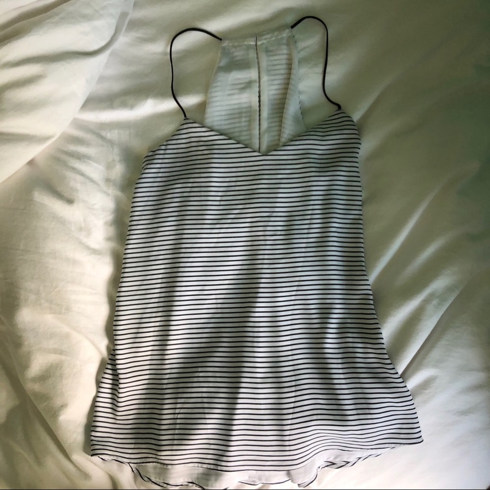 Size L Black and White Striped Tank